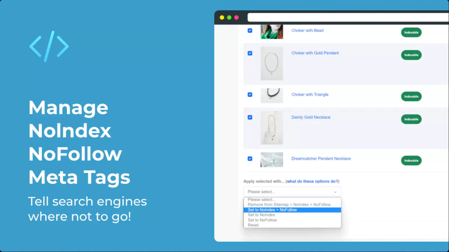 Shopify: gestión de noindex y sitemap